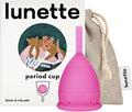 Lunette Menstrual Cup Reusable BPA Free Period Cup with 12-Hour Leak Free Comfort - Soft 100% Medical-Grade Silicone - Eco-Friendly Pad &amp Tampon Alternative – Vegan - Made in Finland - Size 1 Pink