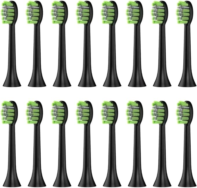 Compatible for Y05 YD05 Electric Toothbrush Heads Replacement Soft Bristles Nozzles(16pcs Black)