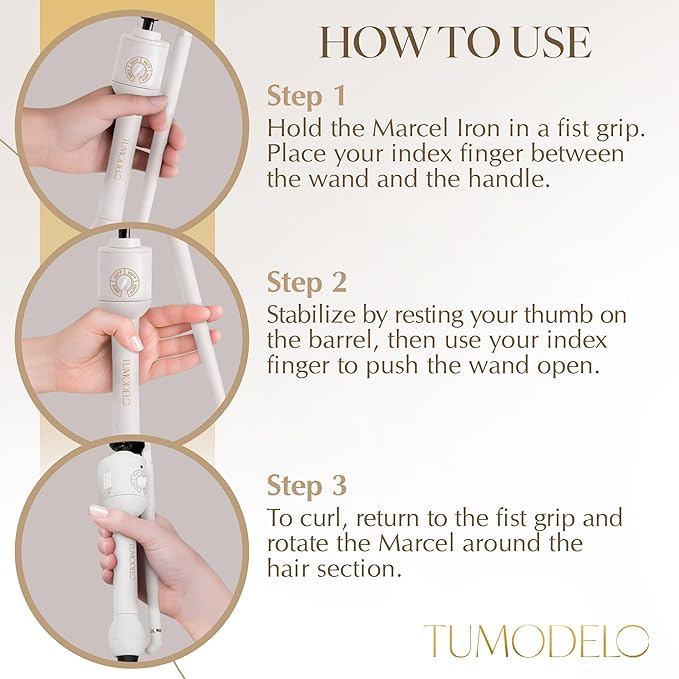 Marcel Curling Iron ¾” Professional Power Barrel – Nano Titanium Ionic Heat Technology for Long-Lasting Curls Temperature Control Ceramic Coating Versatile for Fine to Thick Hair
