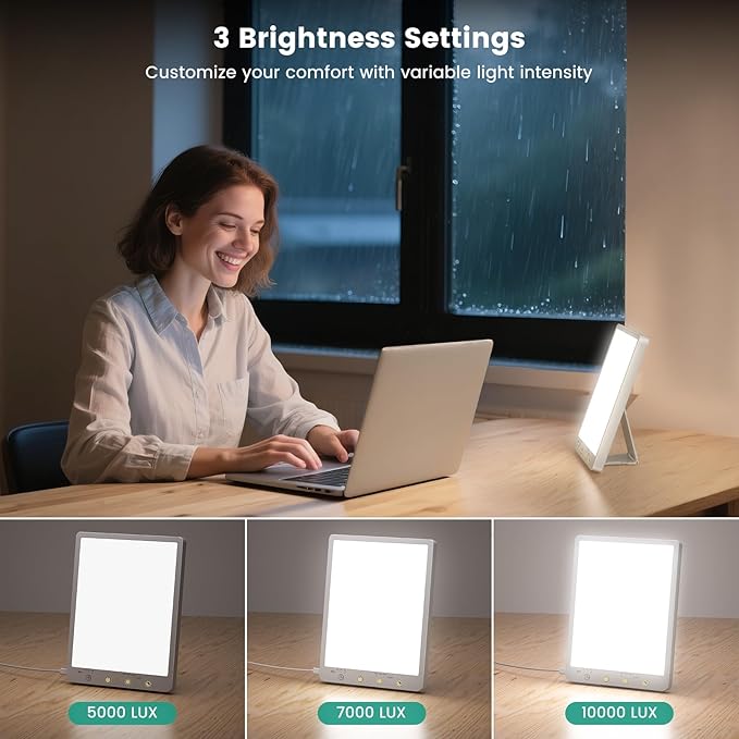 Light Therapy Lamp - 10000 Lux Therapy Light 3 Color Temperature &amp Wall Mount with Memory Function Touch Control Portable Therapy Lamp with Adjustable Brightness for Home &amp Office.