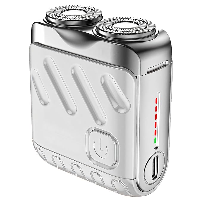Mini Electric Shaver Waterproof Dual Head For Men Usb Rechargeable Zinc Alloy Ipx7 Type-C Fast Charge Led Battery Display Travel-Friendly