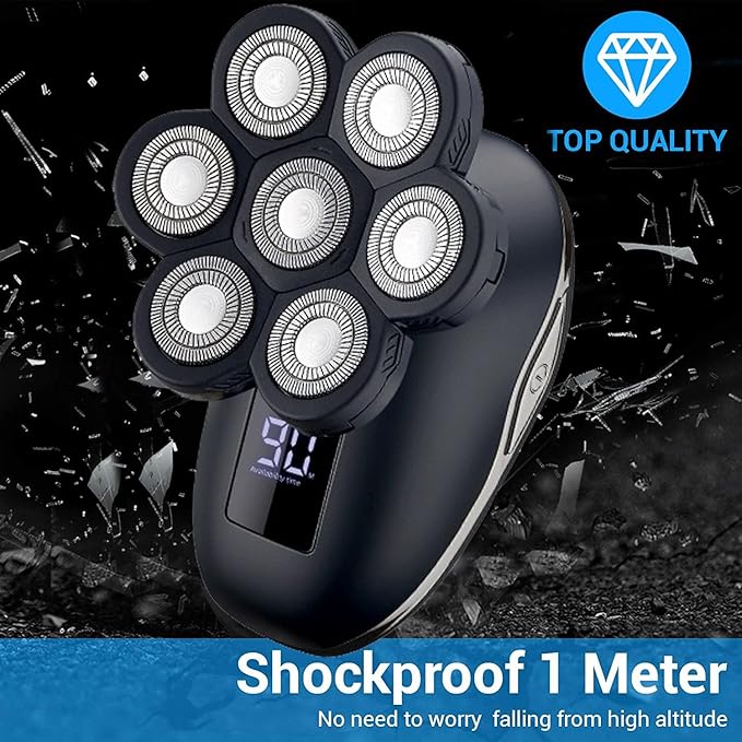 Electric Razor for Men Multi Bald Electric Shaver for Men Grooming Kit Digital Display 7D Head Hair Trimmer Beard Razor Wet Dry Facial Shaving Machine