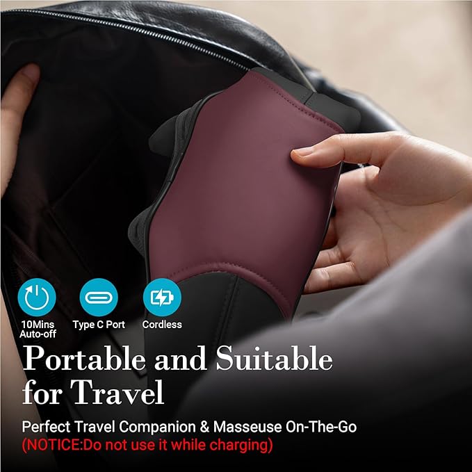Shiatsu Neck Massager with Heat - Upgarded Kneading Neck Back Massage for Muscle Relaxation Cordless 4D Expert Neck Shoulder Massager for Pain Relief