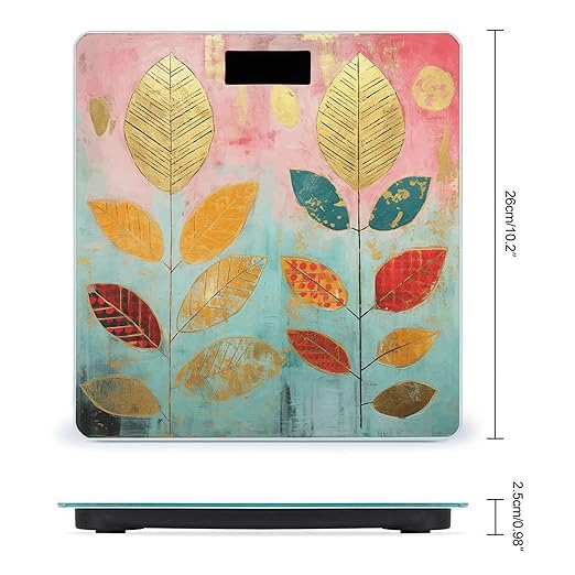 Leaves Collage Scale for Body Weight Smart Scales Digital Bathroom Scale High Precision Weighing Scales with Large Display Weighing Machine for People