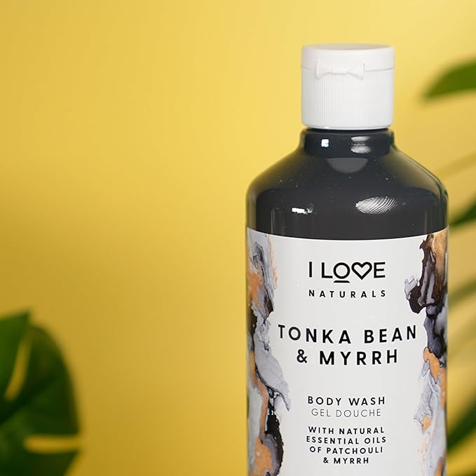 I Love Cosmetics Tonka Bean and Myrrh Body Wash - Infused with Essential Oils - Plant-Based Body Soap Cleanser - Nourishes Skin - 3 pc