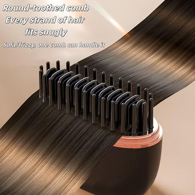 Mini Straightener Rechargeable Portable Hair Straightener Brush Cordless and PortableTravel Straightene MiniFast HeatingSuitable for Travel (Black)