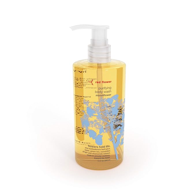 Red Flower Moonflower Body Care Duo: Purifying Body Wash &amp Softening Lotion for Hydrated Smooth and Nourished Skin