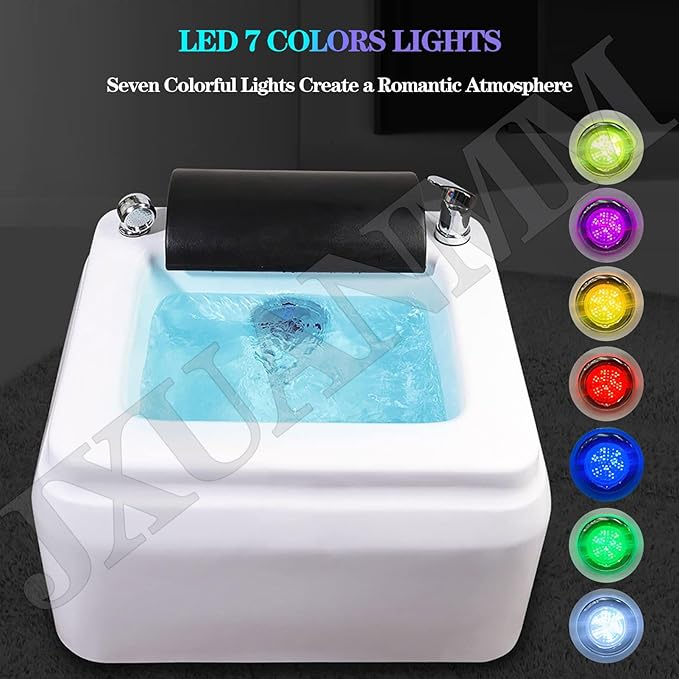 Footbath Barrel deep Foot Bath Spa with Massage Special for Hotel Salon Acrylic Pedicure Chair Bowl with Pedicure Foot Rest Massage Foot and 60PCS foot bath bags for Soaking Feet Foot Bath Basin C