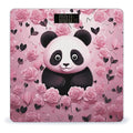 Pink Panda Pattern Scale for Body Weight Anti-Slip Digital Bathroom Scale Sturdy Toughened Glass Weighing Scales High Precision Safe Rounded Corners Smart Scales