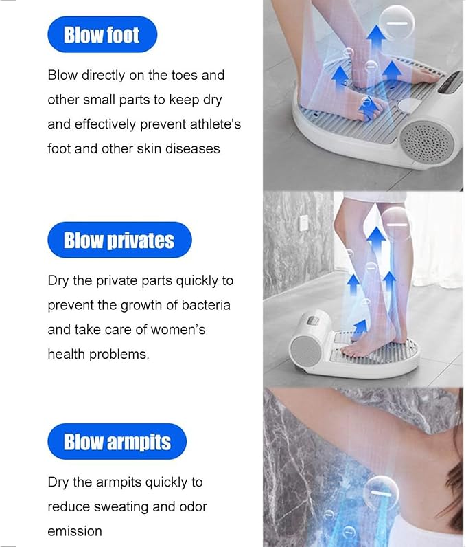 Body Dryer Negative Ion Full Body Dryer with 2 Gears Adjustment Foot Dryer Quick Air Drying Heating and Cooling Gravity Sensing for Home and Bathroom