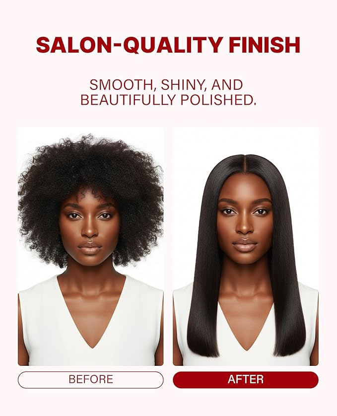 GLAMPALM GlamMuse Wide 1.5 | All-Ceramic Flat Iron Infused with Vita-C Salon Results with Less Heat Damage Trusted by K-Pop Hair Stylists Hair Straightener for Thick Hair Silk Press | GP501T