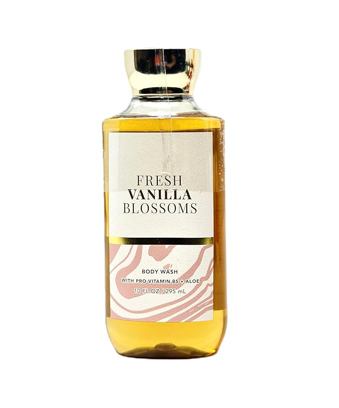 Bath and Body Body Wash Shower Gel Aloe + Vitamin E (10 Fl OZ / 295 Ml Fresh Vanilla Blossoms)