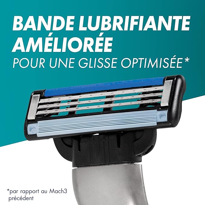 Gillette Mach3 Rasoir Pour Homme Rasoir À 3 Lames 1 Manche 7 Recharges De Lames Avec Manche En Acier Inoxydable