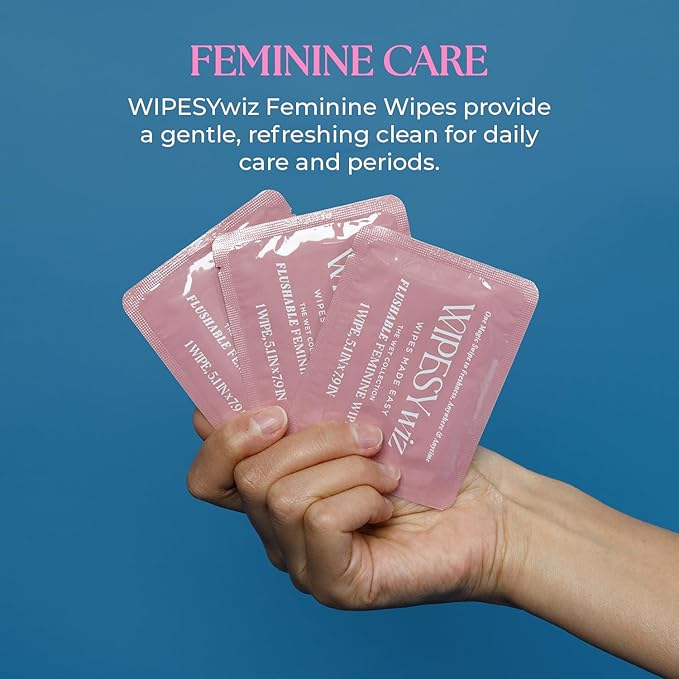 Butt &amp Feminine Wipes Bundle – Flushable PH Balanced Plant-Based Wet Towels for Women &amp Men – 10x8 Butt Wipes + 40 Feminine Wipes – Travel-Friendly Hygiene Essentials
