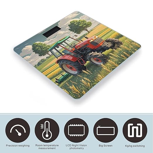 Tractor Theme Scale for Body Weight Smart Scales Digital Bathroom Scale High Precision Weighing Scales with Large Display Weighing Machine for People
