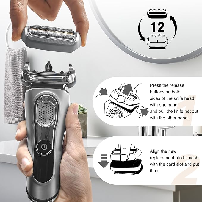 Series 9 94M Electric Shaver Replacement Head: Replacement Heads for B*raun Series 9 S9 and 9 Pro Shavers 9290cc 9291cc 9370cc 9293s 9385cc 9390cc 9330s(1pack)
