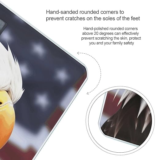 Bald Eagle Smart Scale for Body Weight Accurate Bathroom Scale with LED Display Digital Weight Scales Weighing Machine High Precision Scales for Bath Home