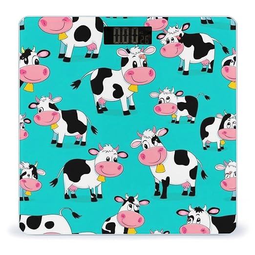 Men's Smart Scale for Body Weight Digital Bathroom Weighing Scale Automatic Switch Energy Saving Scale Cute Cartoon Cow