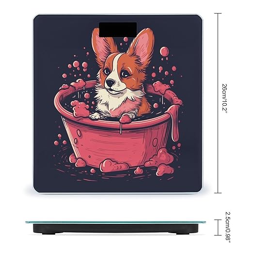 Corgi in Bathtub Scale for Body Weight Smart Scales Digital Bathroom Scale High Precision Weighing Scales with Large Display Weighing Machine for People