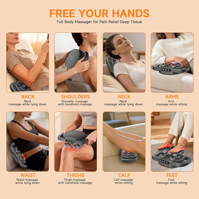 12 Head Massage GunDeep Tissue Percussion Massager with 9 Levels &amp 9 Modes2600mAh Bttery Cordless Electric Muscle Massager Tool for Back/Shoulder/Hand/Leg/Foot Full Body Muscle Pain Relief