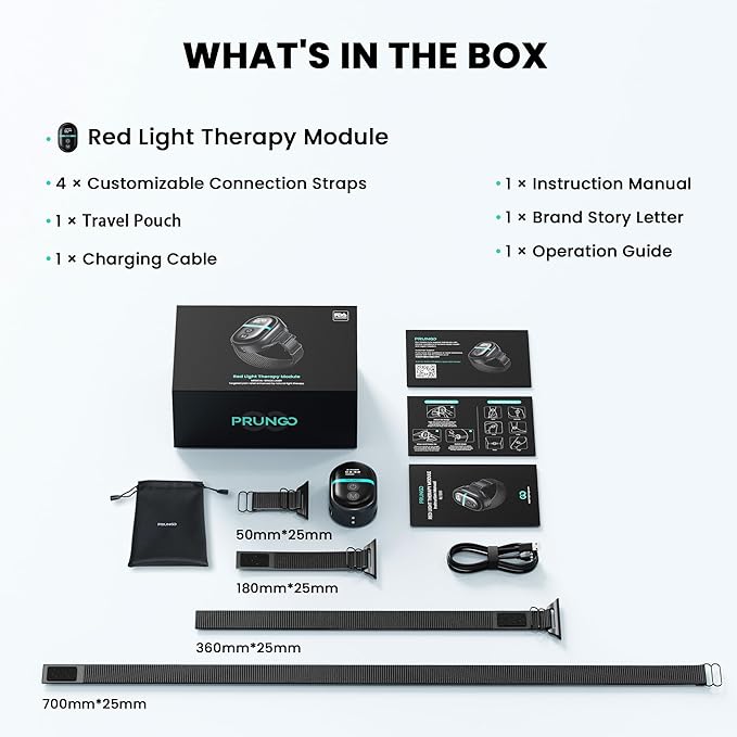 Red Light Therapy Module PRUNGO 650nm red Light and 850nm Infrared Polarized Light Device to relieves The Pain for Wrists Ankles Knees and Other Joints or Muscle Areas of The Body