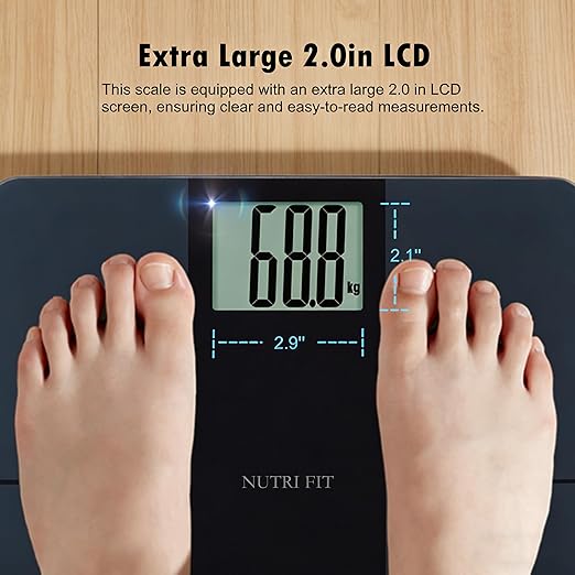 NUTRI FIT Scale for Body Weight 550lb Digital Bathroom Scales for People Extra Large LCD Display &amp Large Clear Numbers High Upgraded Quality for The Elderly Safe Home Use
