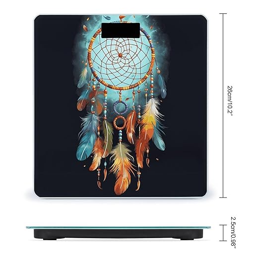 Feathers Dream Catcher Bathroom ScaleHighly Accurate Digital Weighing Machine for People Bright LED Display Weight Scale for The Aldult Home Use