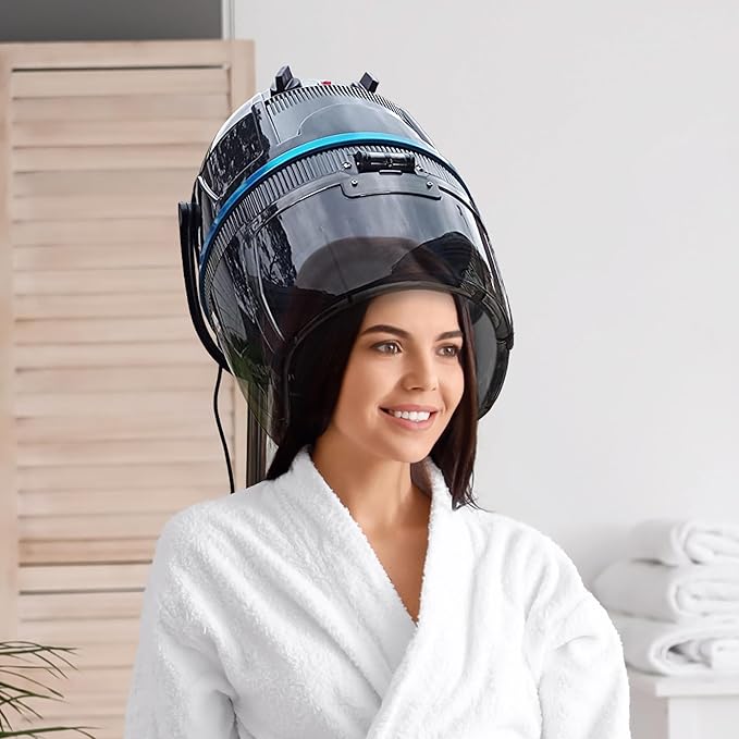 JungleA Professional Bonnet Hair Dryer Stand Up High Speed Blow Dryer w/Rolling Wheels Base Temperature/Time/Height Adjustable Equipment Suitable All Hair Types for Beauty Spa Home Salon