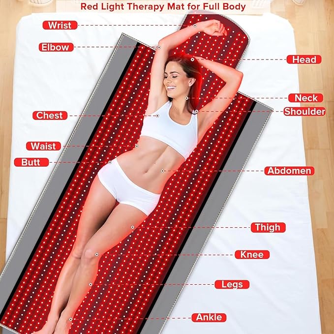 OBOEYU 71x 31 Red Light Therapy Blanket 1370pcs Led Red Light Therapy Mat Near Infrared 660nm Full Body Pad with Multifunctional Controller and Timer for accelerates Cell Regeneration. ﻿ Black