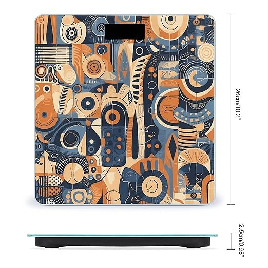 Modern Style Pattern Scale for Body Weight Precision Bathroom Weighing Scales with Back Lit LCD Display Sturdy Tempered Glass Body Weight Scales Digital Bathroom Scale 400lb