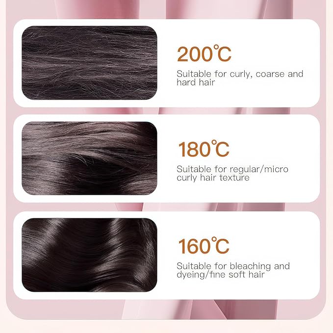 Mini Hair Straightener Cordless Rechargeable 2-in-1 Hair Straightener &amp Curler 3-Speed Temperature Control Fast Heating Anti-Scald Design Lightweight &amp Portable for Travel Home Use (Blac