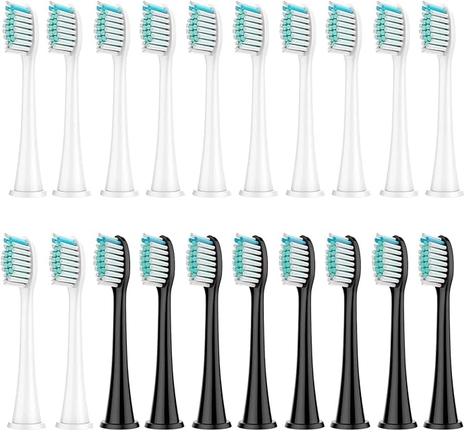 Compatible for 8Pcs Replacement Brush Heads with DiamondClean HX3/HX6/HX9 Series Electric Toothbrush HX6064(12 White 8 Black)