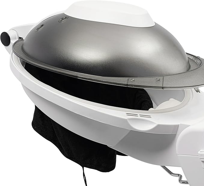 DYRABREST Professional Hair Steamer with 12 Color Lights Adjustable Standing Salon Steam Machine for Hair Treatment Ozone Therapy Coloring Cold Mist (White)