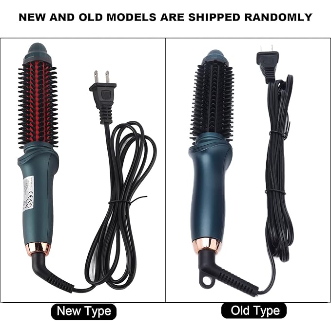 Curling Iron Brush Electric Hair Curler Portable Travel Hot Curling Wand for Long Hair Temperature Adjustable Heated Curling Brush for Women