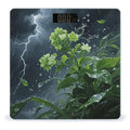 Green Floral Plant Bathroom Scale for Body Weight LCD Display Digital Bathroom Scale Tempered Glass Bathroom Weight Scales Fashion Smart Scales for Home Bedroom 400 Lb