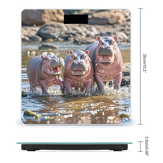Digital Bathroom Scale for Body Weight Scale with Bright LCD Display High Accuracy Step-On Technology Auto On/Off Hippos Digital Scales 400 Lbs /180kg