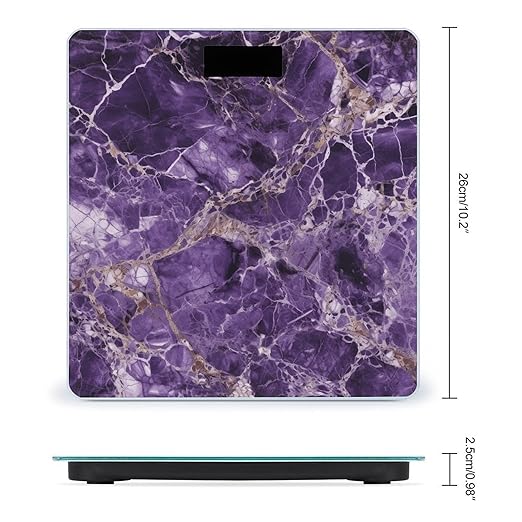 Marble PurplemScale for Body Weight with LCD High Precision Weighing Scales Fashion Sturdy Tempered Glass Weight Scales Easy-to-Read Digital Bathroom Scale for Daily 400lb
