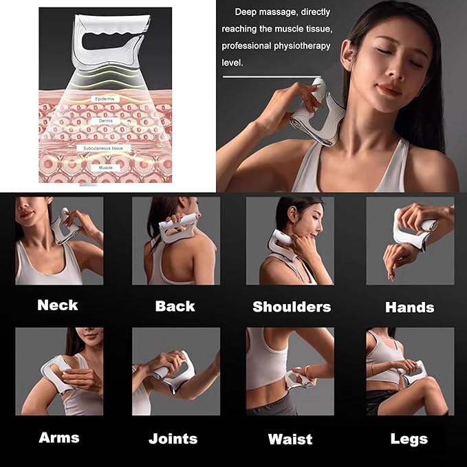 Fascia ScraperFascia KnifeMicro Current Massage Muscle Relaxation Stimulator Scraping NMES Pain Relief KnifeMuscle Pain Rehabilitation(W)