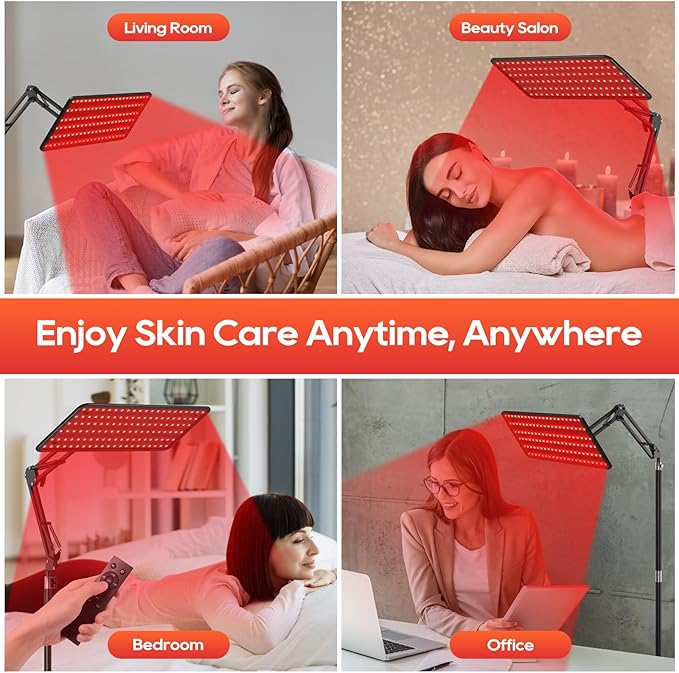 Red Light Therapy for Body and Face 660nm 850nm 940nm Infrared Redlight-Therapy Lamp Device with Large Panel and Stable Stand at Home Idea Gift for Women Wife Mom Sister Girlfriend (M)