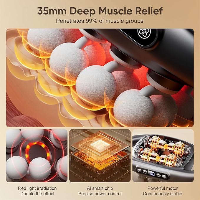 16 Head Massage Gun Deep Tissue - 2026 Upgrade 16-Drive Percussion Muscle Massager with 3 Modes &amp 30 Intensities Portable Quiet Massager for Legs Waist Back Neck Shoulder Muscles Pain Relief