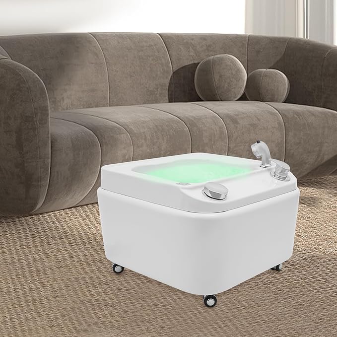 Acrylic Foot Spa Bathtub Foot Baths &amp Spas with Heat and Massage Colorful Lamp Footbath with Pedicure Foot Rest Feet Spa Tub Spa Foot Bath Pedicure Acrylic Footbath