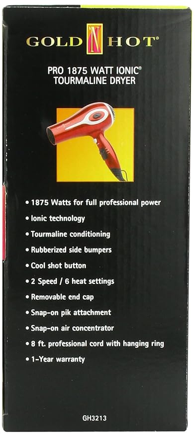 Gold 'N Hot 1875-Watt Professional Ionic Tourmaline Dryer