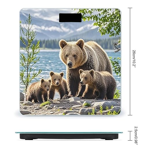 Mother Bear and Cubs Scale for Body Weight Smart Scales Digital Bathroom Scale High Precision Weighing Scales with Large Display Weighing Machine for People