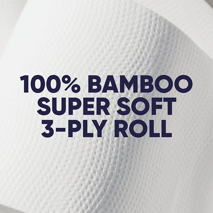 Save Trees Bamboo Toilet Paper - 12 Rolls Of Organic Toilet Paper 3-ply 300 Sheets Per Roll - PFAS Free FSC Certified Plastic Free Vegan &amp Chemical Free Bamboo TP