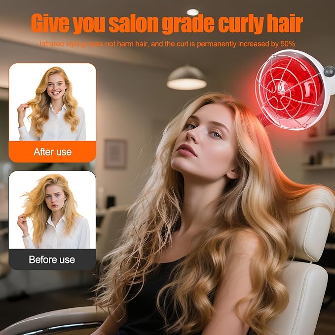 750W 5-Head Infrared Hair DryerFar-Infrared Heating Lamp with Adjustable TemperatureMulti-Directional Lamps Flexible Limb &ampAnti-Tangle CastersFor Salon&ampHome Hair Coloring Perming&ampStyl