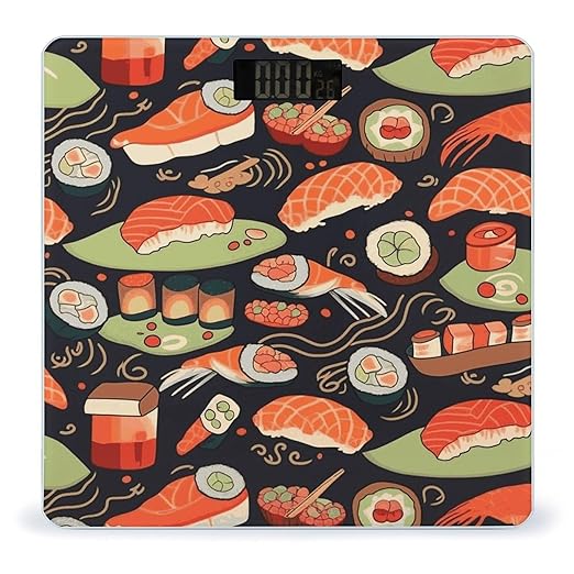 Japanese Sushi Shrimp Smart Scale for Body Weight Accurate Bathroom Scale with LED Display Digital Weight Scales Weighing Machine High Precision Scales for Bath Home
