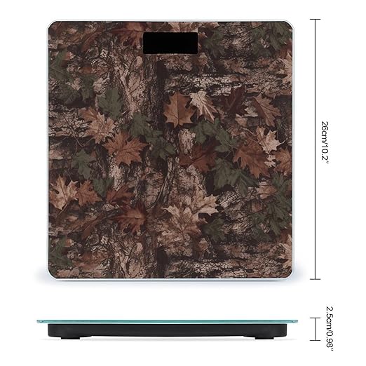 Outfitter Tuff CamoScale for Body Weight with LCD High Precision Weighing Scales Fashion Sturdy Tempered Glass Weight Scales Easy-to-Read Digital Bathroom Scale for Daily 400lb