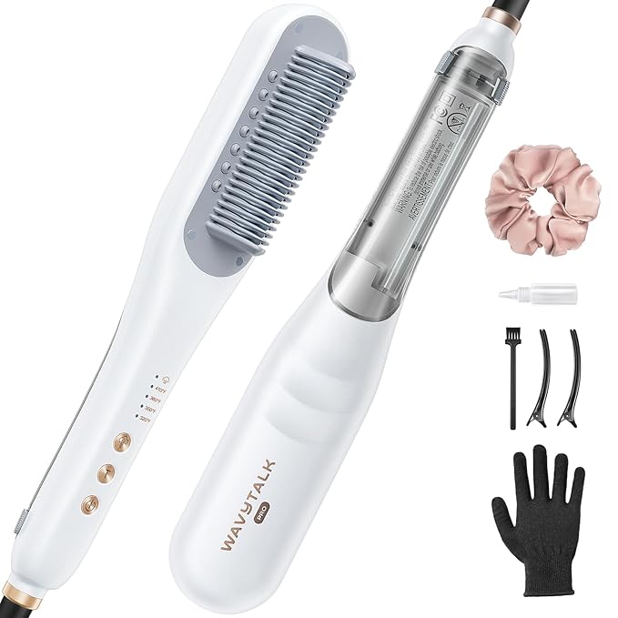 Wavytalk Pro Steam Hair Straightener Brush Steamline Pro 3 in 1 Straightening Brush Steam Reduces Damage Nourishes Hair and Expedites Straightening