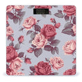 Red Roses Floral Scale for Body Weight Anti-Slip Sturdy Tempered Glass Weighing Machine Highly Digital Accurate Bright LCD Bathroom Scale for Household Gift