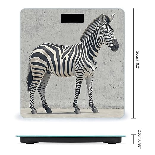 Zebra on The Wall Scale for Body Weight Highly Accurate Digital Bathroom Scale Sturdy Tempered Glass Weighing Scales with LCD Display Fashion Body Fat Smart Scales 400lb